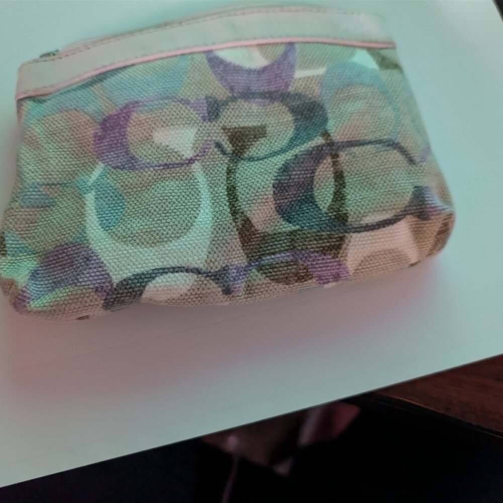 Coach Canvas Signature Wristlet, (Missing Strap) - Picture 5 of 5